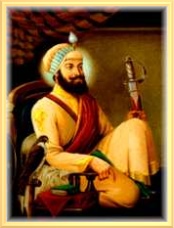 Guru Har Gobind mit einem Schwert